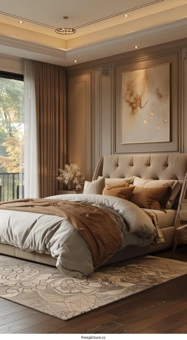 Elegant Bedroom Interior Design with Warm Colors