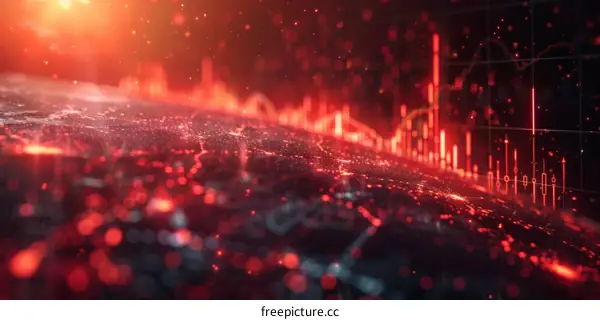 Red glowing circuit board texture background
