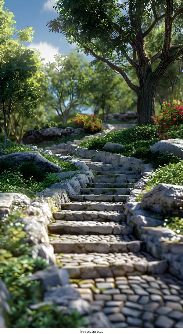 Stone path in the park