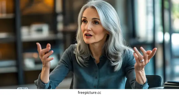 Caucasian Woman in a Business Meeting