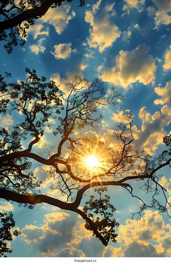 Sunshine through the branches of a tree