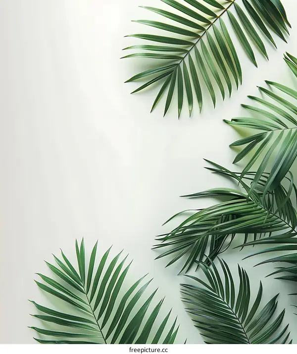 Tropical Palm Leaves Green Background