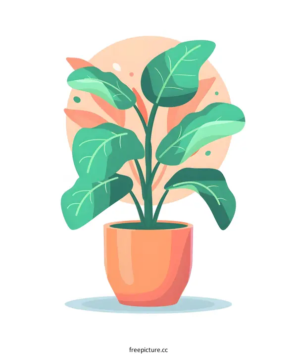 Green Plant in Pot Illustration