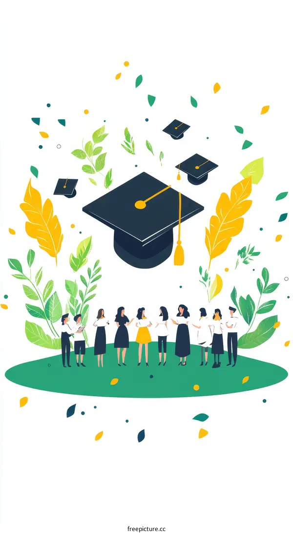 Graduation Ceremony Celebration Illustration