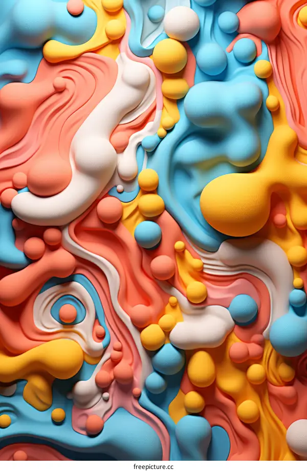 Abstract Colorful 3D Organic Forms