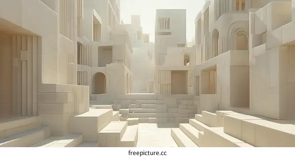 Modern Minimalist Cityscape Architecture