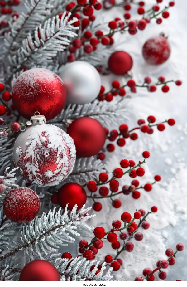 Red and Silver Christmas Ornaments