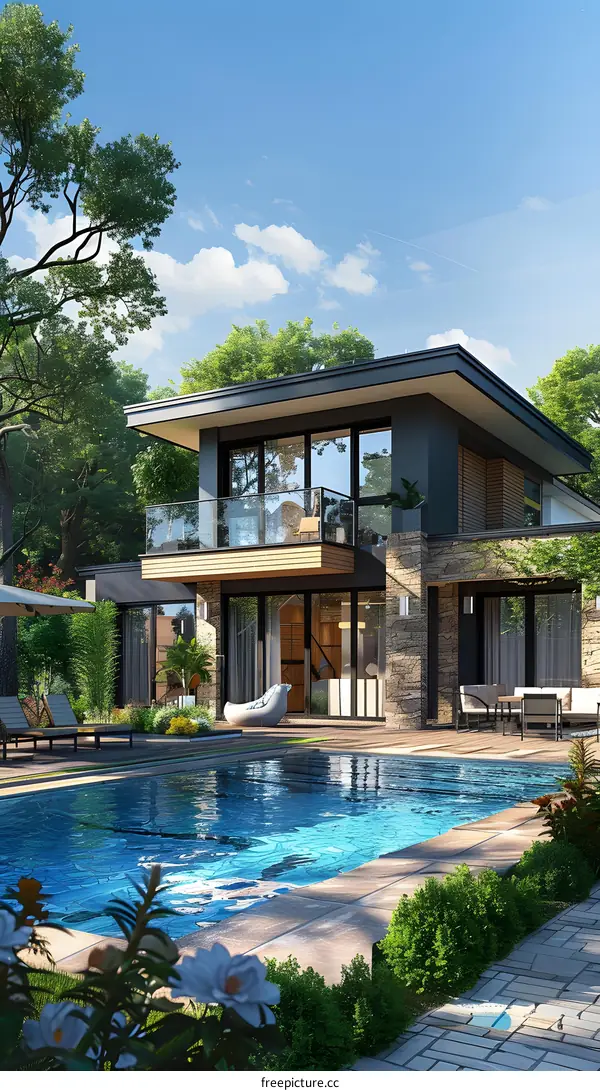 Modern house with swimming pool