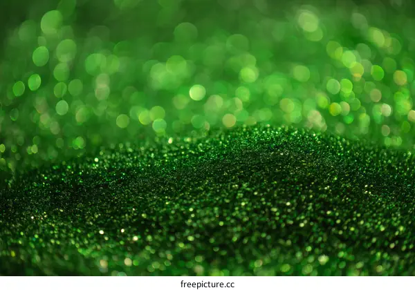 Emerald Green Glitter Background with Bokeh