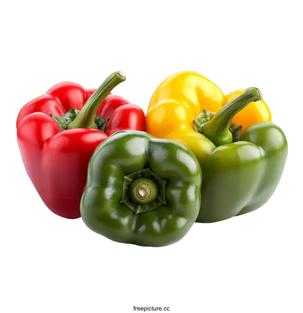 [Transparent Background PNG]Colorful Bell Peppers Close Up