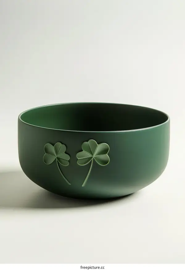 Green bowl with clover