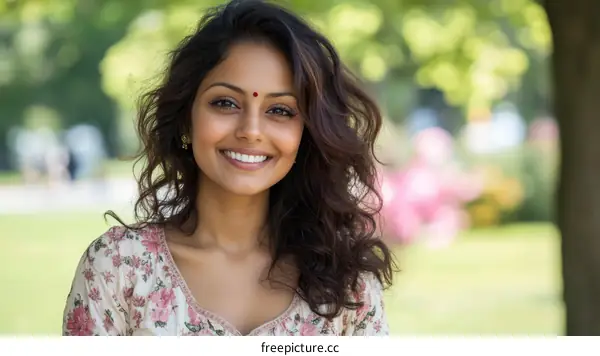 Smiling Woman in a Park