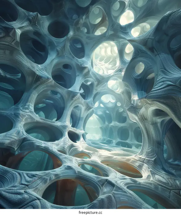 Blue Alien Cave Structure