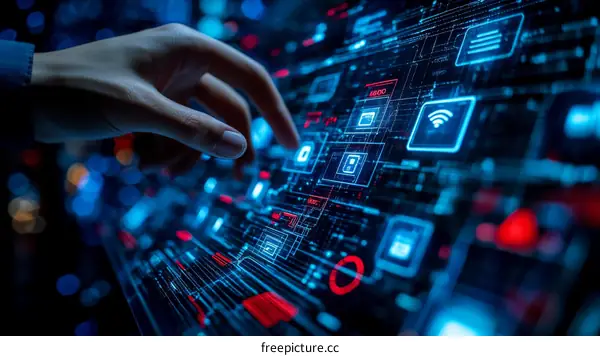 Hand Interacting with Futuristic Interface