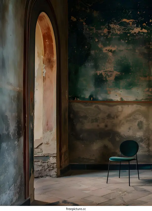 Vintage Chair in a Historic Building Interior