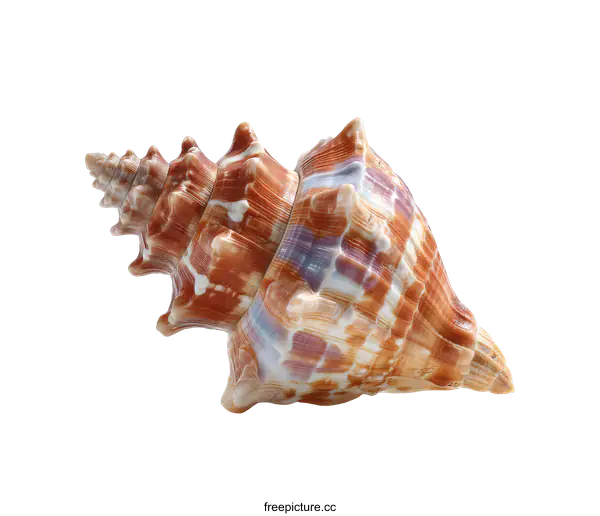 [Transparent Background PNG]Beautiful Spiral Seashell on White Background