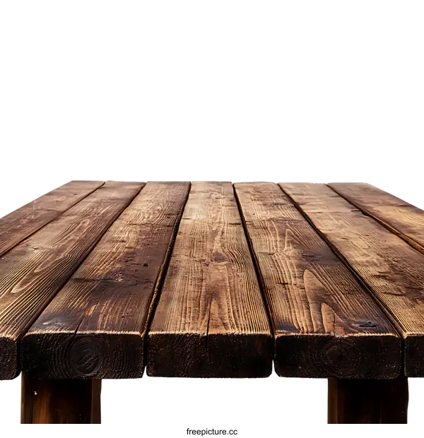 [Transparent Background PNG]Rustic Wooden Table Top Close Up