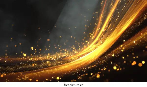 Abstract Golden Light Streaks Background