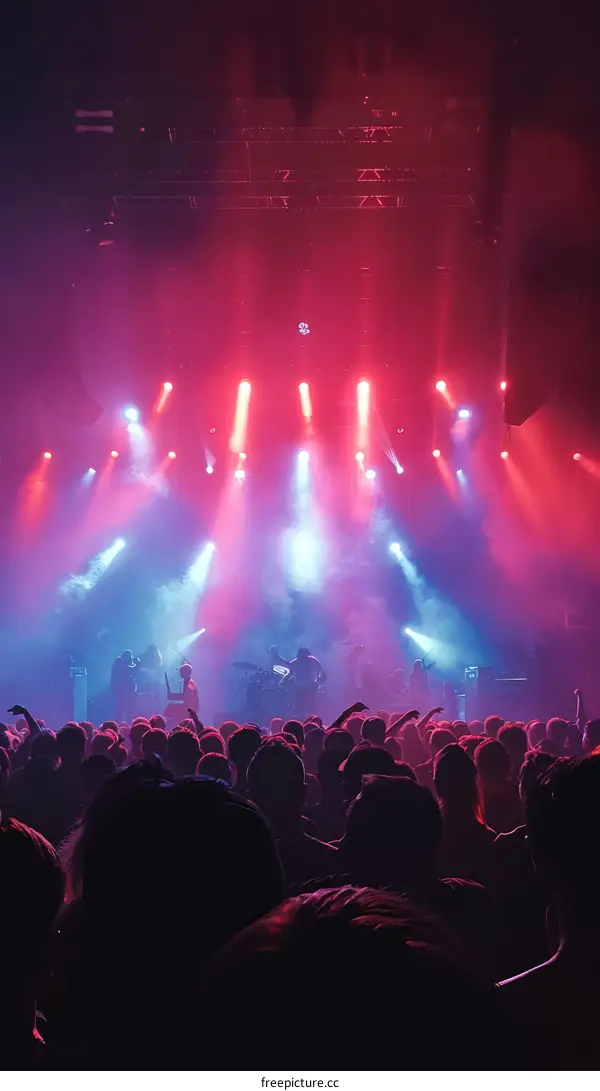 Rock concert with people in the audience