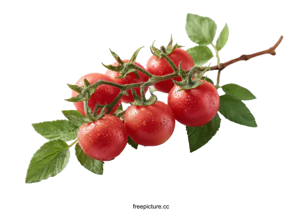 [Transparent Background PNG]Freshly picked Tomatoes on the vine
