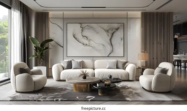 Modern minimalist style living room