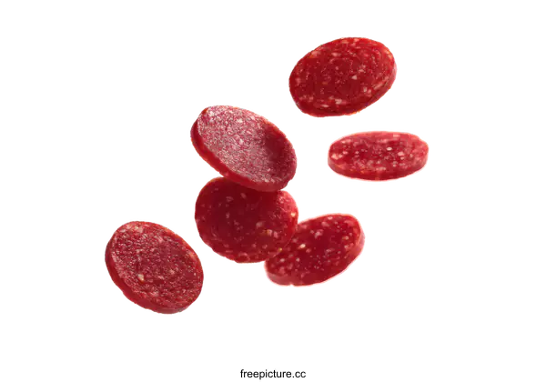 [Transparent Background PNG]Delicious Slices of Italian Sausage in Motion