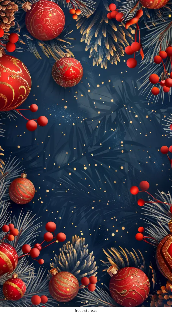 Christmas Decorations in Red, Gold, and Green