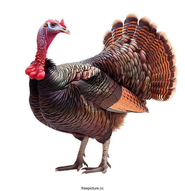 [Transparent Background PNG]A Wild Turkey on a White Background