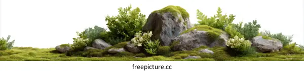 Natural Landscape Rocks and Plants Arrangement