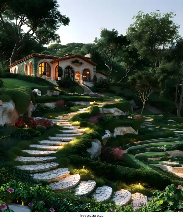 Tuscan Villa at Sunset