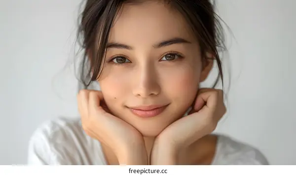 Closeup Portrait of a Young Asian Woman
