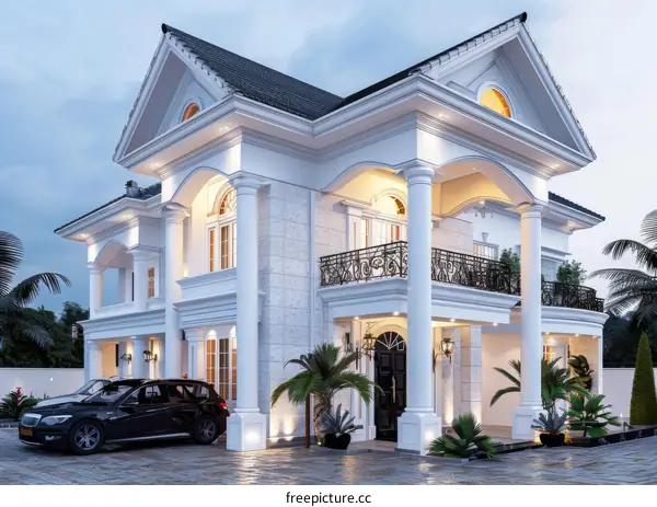 Luxury Mansion Exterior Design Illustration