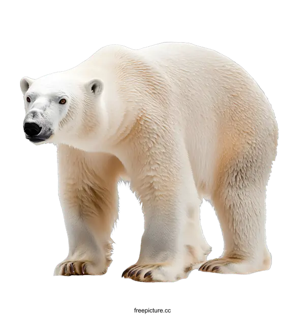 [Transparent Background PNG]Polar Bear Standing on a White Background