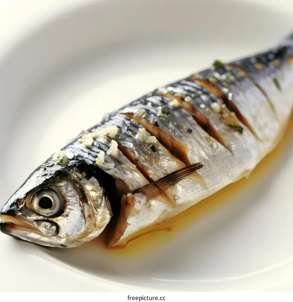 Grilled Mackerel on a Plate