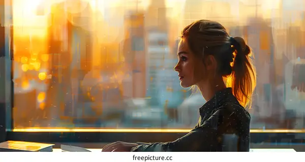 Contemplation at Sunset A Young Womans Moment of Reflection