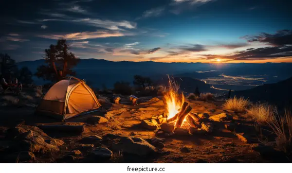Camping under the stars in the mountains