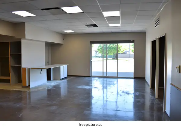 Empty Room With Sliding Glass Doors