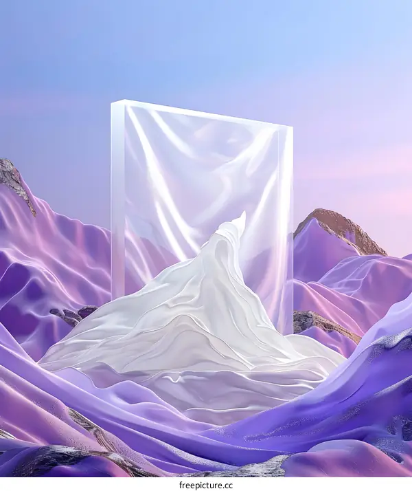 Abstract Mountain Landscape With Glass Frame