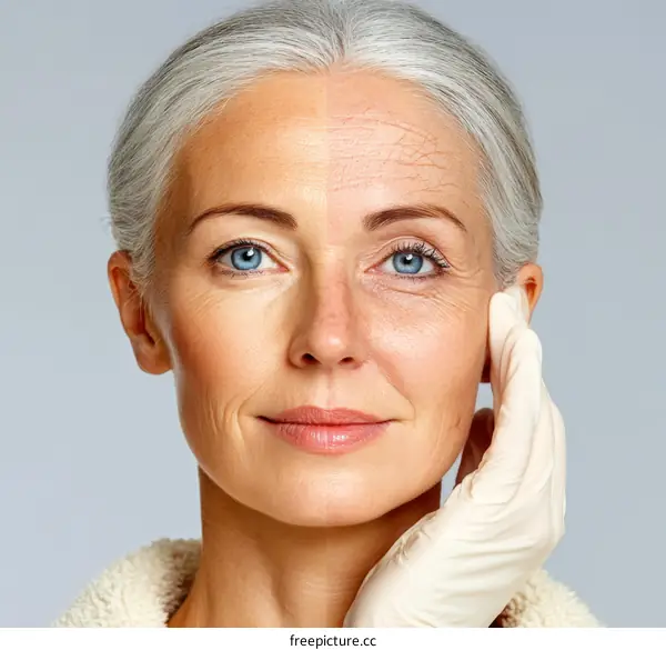 Skin rejuvenation comparison before and after treatment