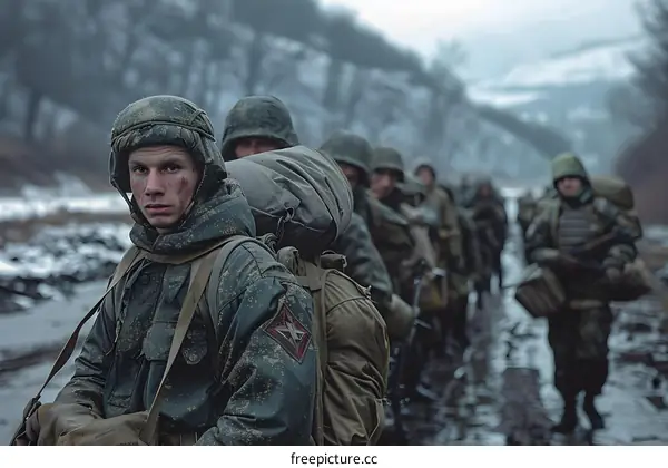 Russian soldiers in the First Chechen War