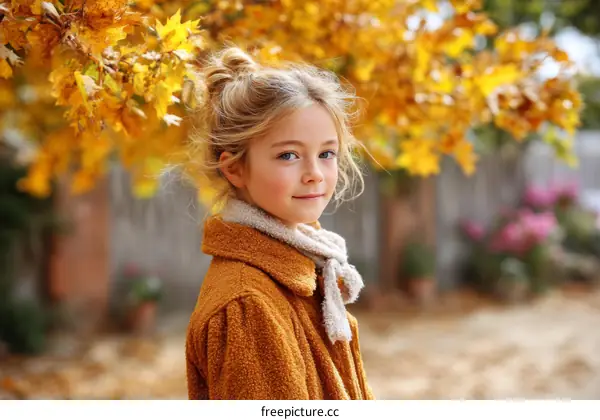 Autumnal Portrait of a Young Girl