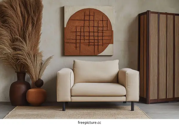 Modern Beige Sofa Interior Living Room Design