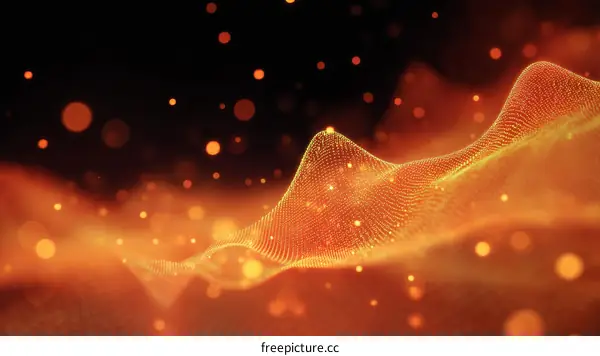 Abstract Orange Digital Landscape Illustration