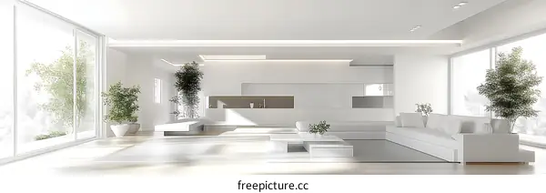 Modern White Living Room Interior Design
