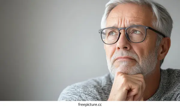 Thoughtful Senior Man Pondering
