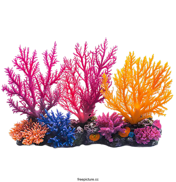 [Transparent Background PNG]Colorful Artificial Aquarium Coral Reef Scene