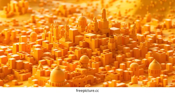 Abstract Cityscape in Orange