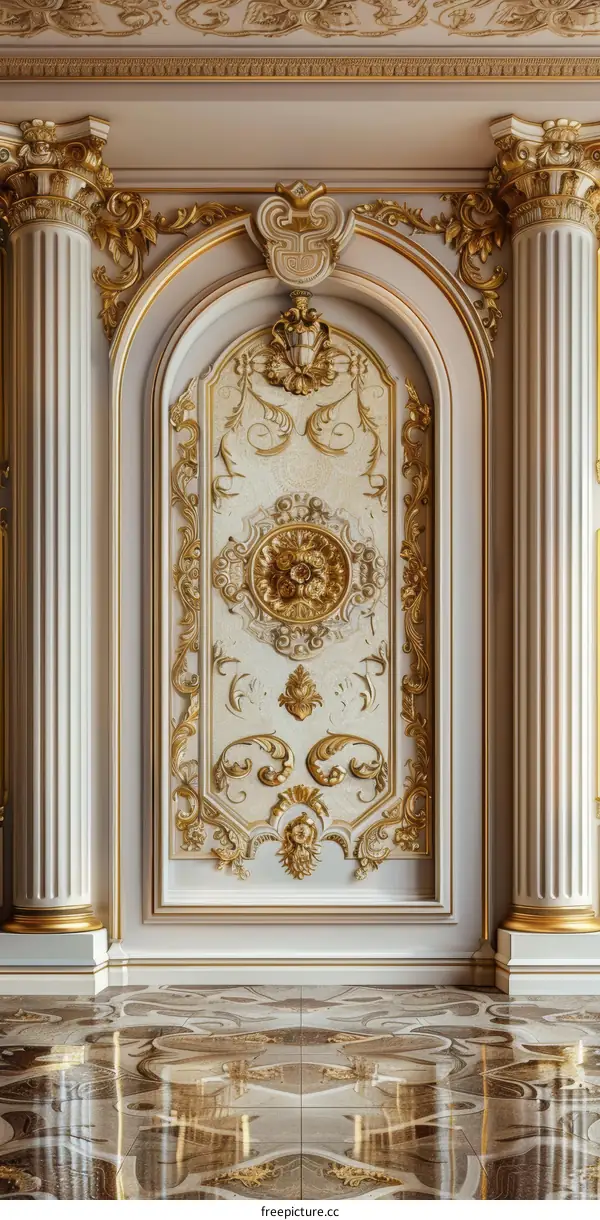 Luxury Gold Ornate Interior Wall