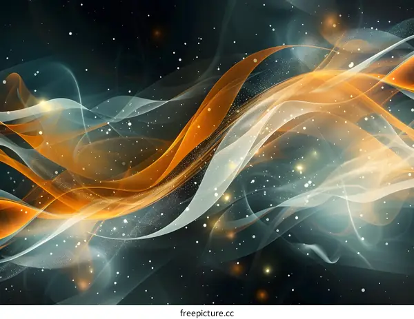 Orange and Blue Abstract Wavy Background
