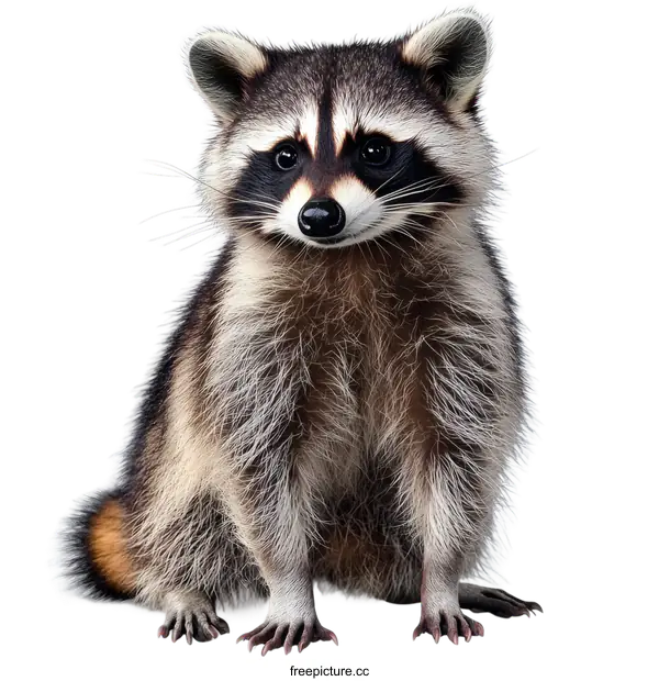 [Transparent Background PNG]Adorable Raccoon Portrait Against White Background